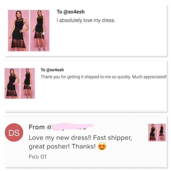 Black Lace Detail High Neck Sheath Dress - Picture 5 of 8